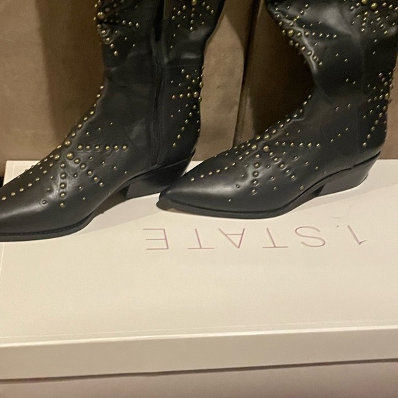1. State Leather rhinestone leather boots new - Picture 2 of 3